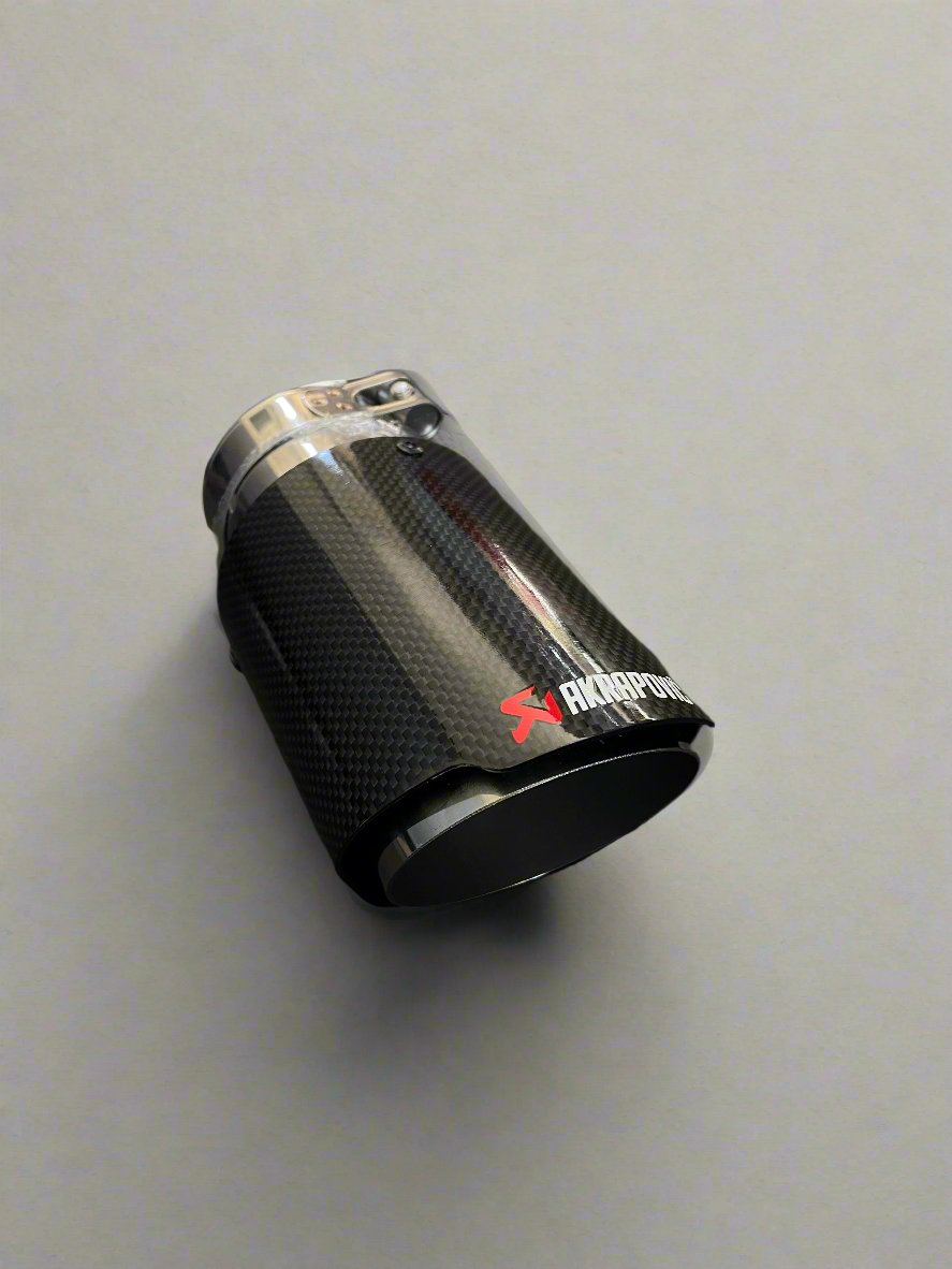 90mm Akrapovic Carbon Fibre Exhaust Tip Angle Cut