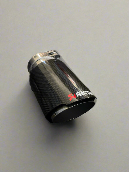 90mm Akrapovic Carbon Fibre Exhaust Tip Angle Cut